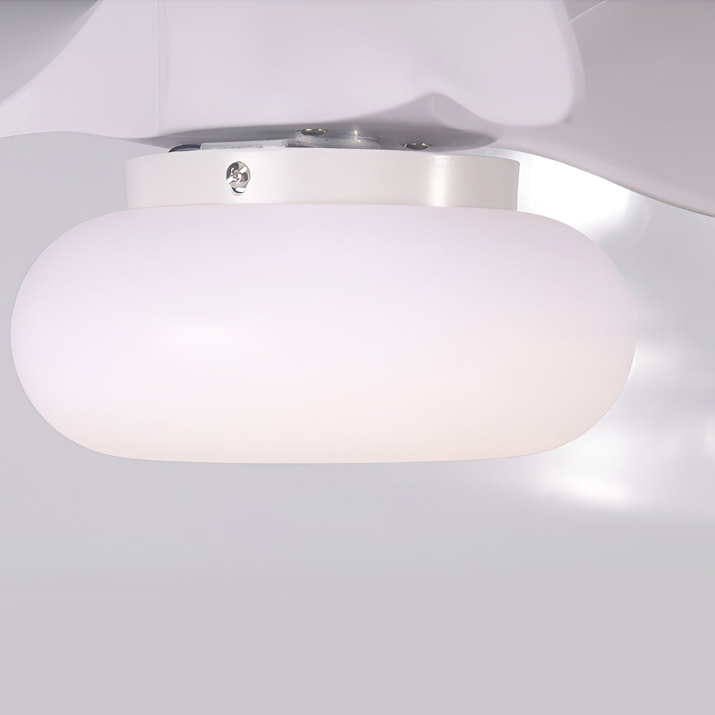 Modern White Macaron LED Ceiling Fan with Light for Living Room Decor