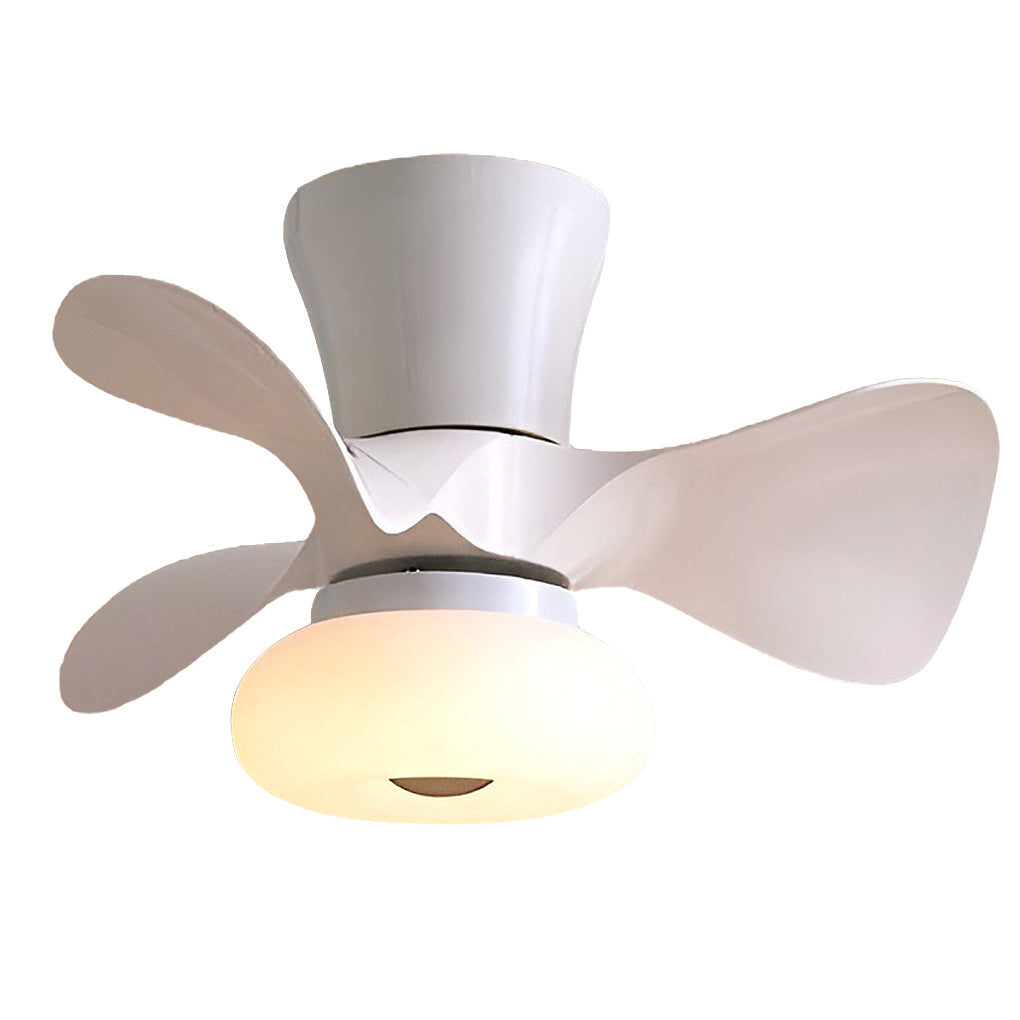 Modern White Macaron LED Ceiling Fan with Light for Living Room Decor
