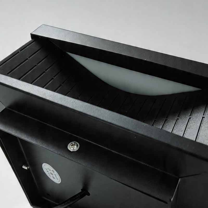 Modern Square LED Outdoor Pillar Light Fixture - Stylish Stripe Design
