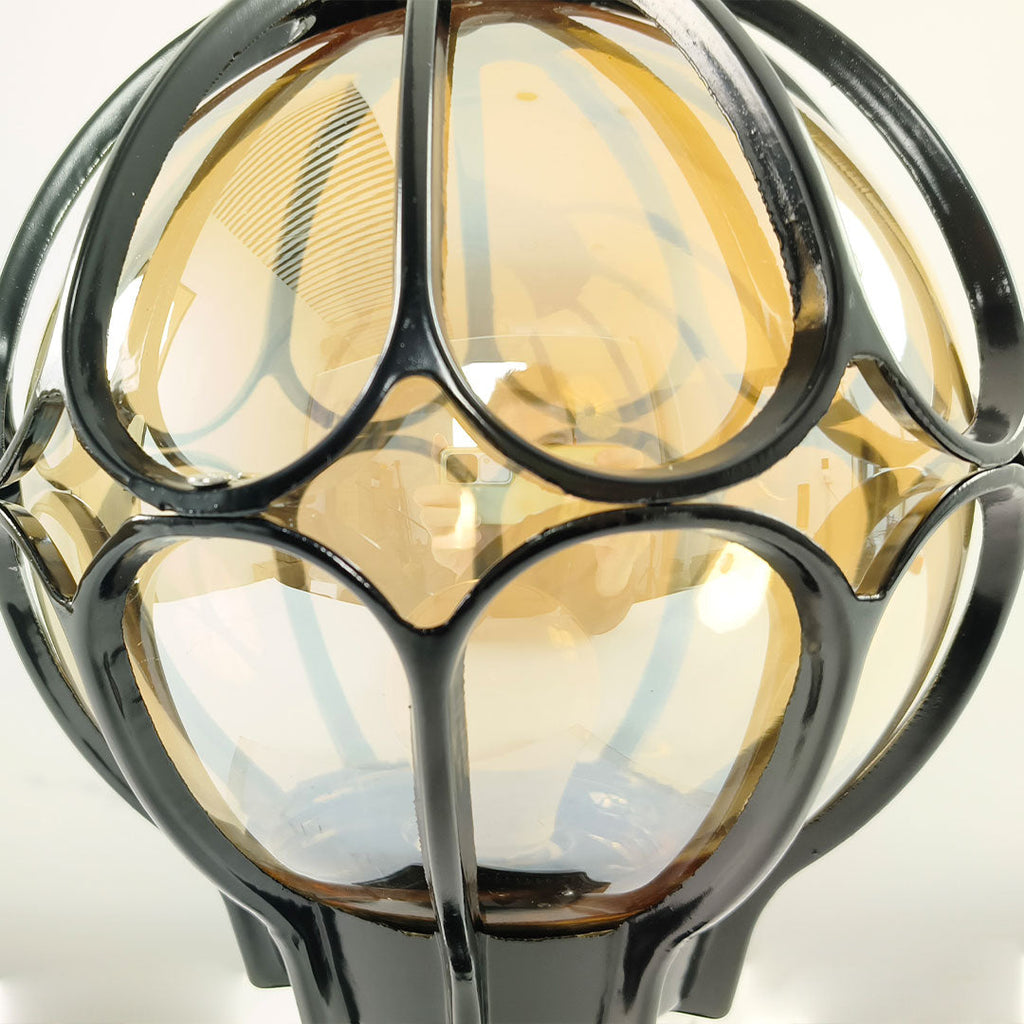 Vintage Copper-Finished Glass Globe Outdoor Post Light for Patios & Yards