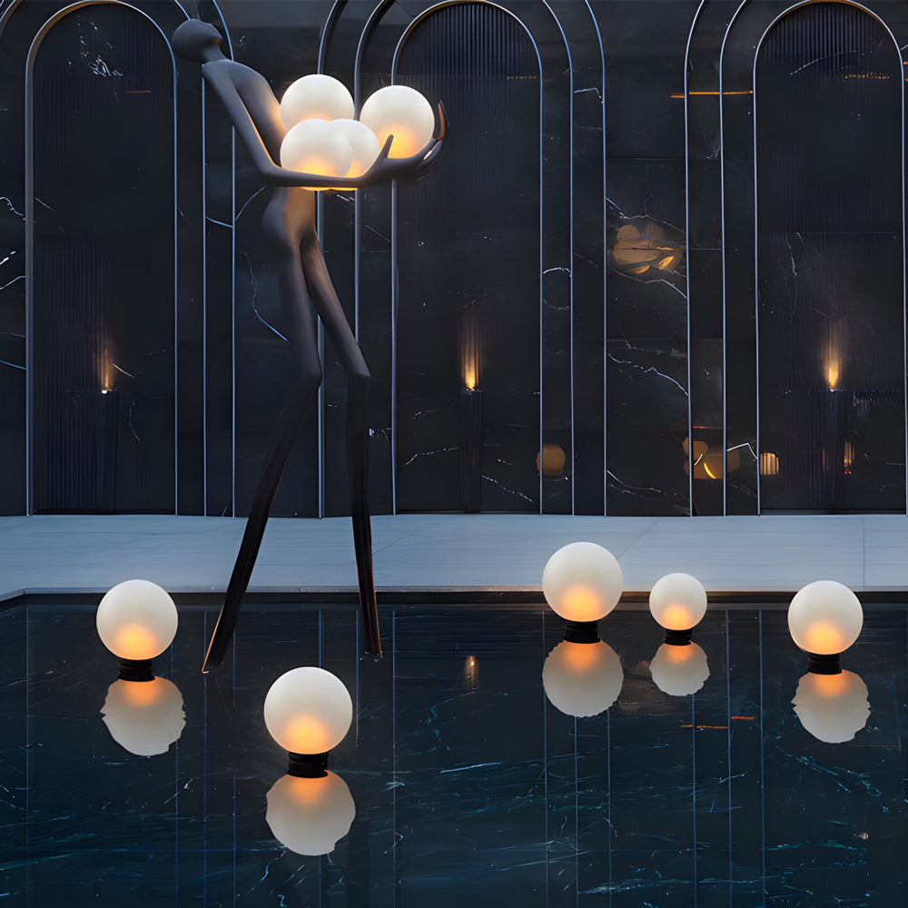 Waterproof Modern Acrylic Moon-Shaped Round Landscape Light Fixture