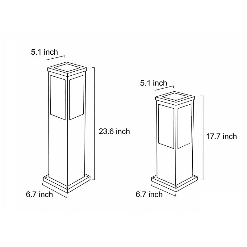 Industrial Solar-Powered Waterproof Bollard Pathway Light for Outdoors