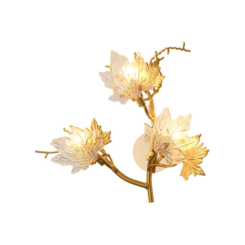 Artistic Maple Leaves Glass LED Wall Lamp for Luxury Postmodern Decor