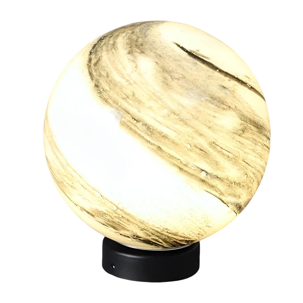 Contemporary White Globe Pillar Light Fixture for Outdoor Fencing