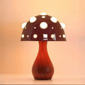 Elegant Matsutake Mushroom LED Table Lamp in Natural Wood for Cozy Spaces