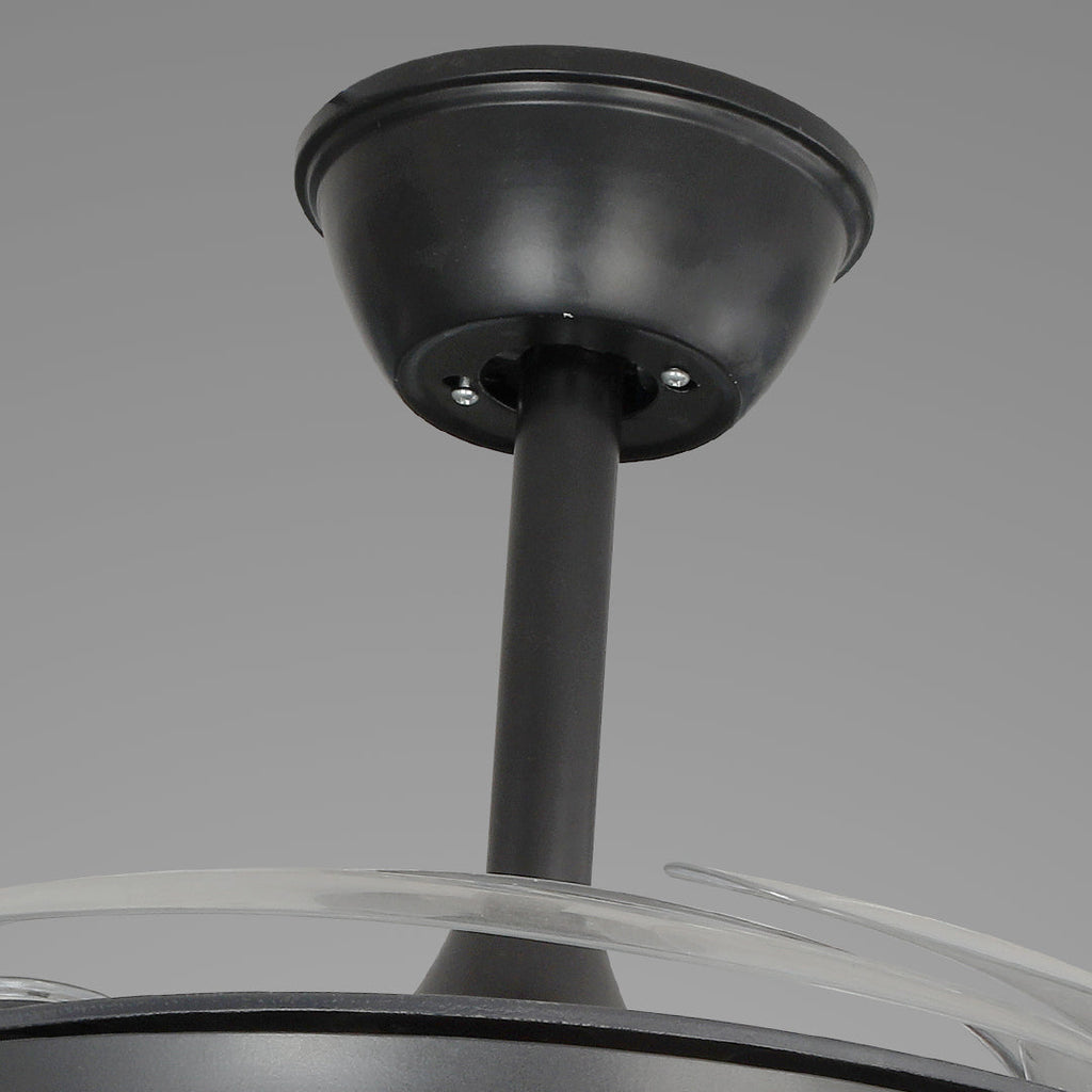 Modern Black All-Copper Ceiling Fan with Remote and Lights for Living Room