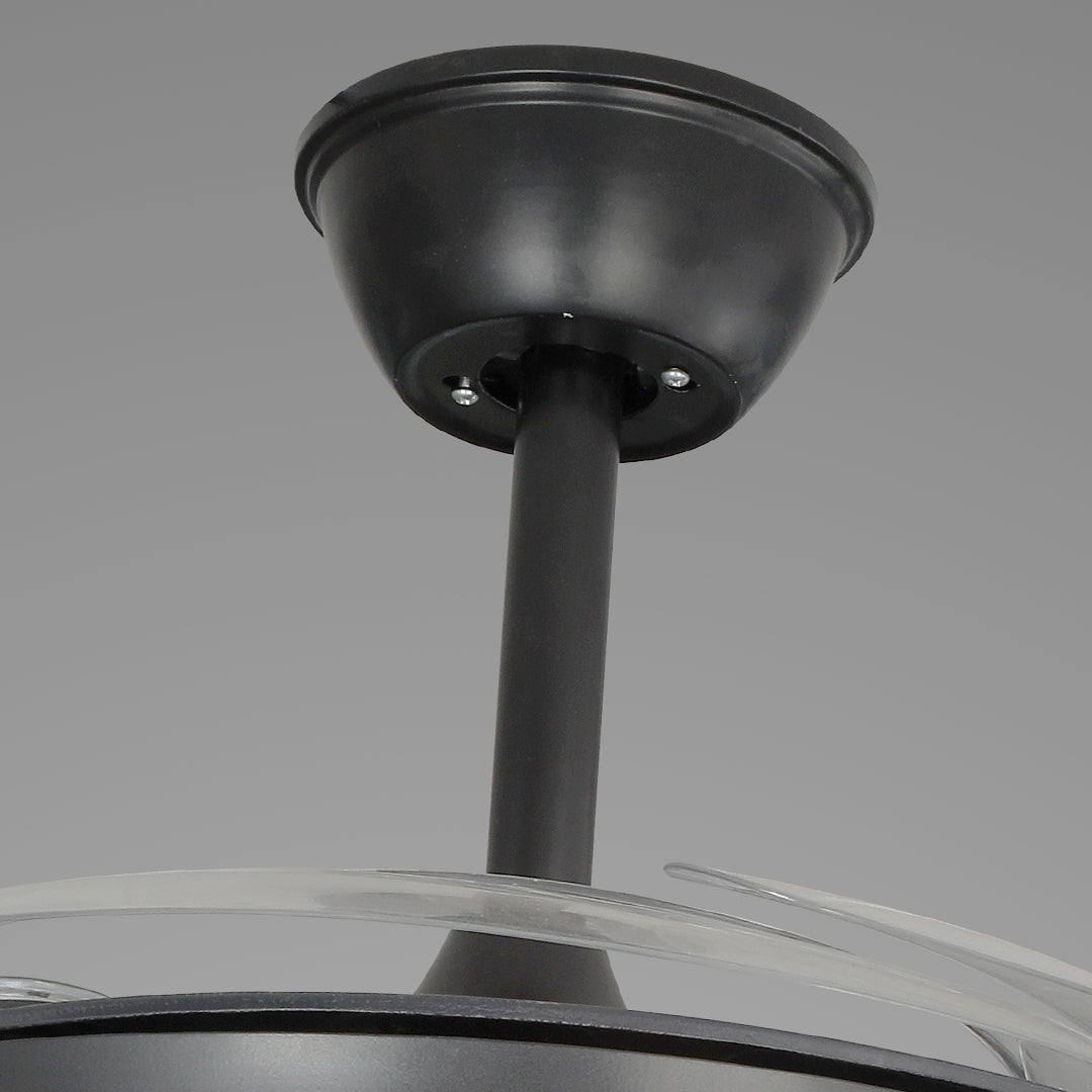 Modern Black All-Copper Ceiling Fan with Remote and Lights for Living Room