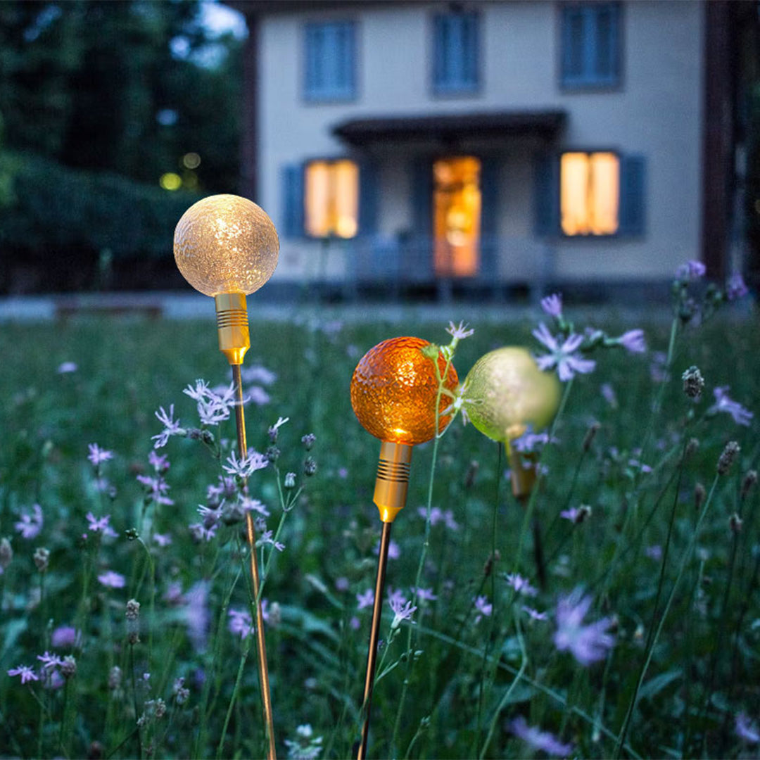 Outdoor Round Reed Decorative Landscape Light in Warm Bronze Finish