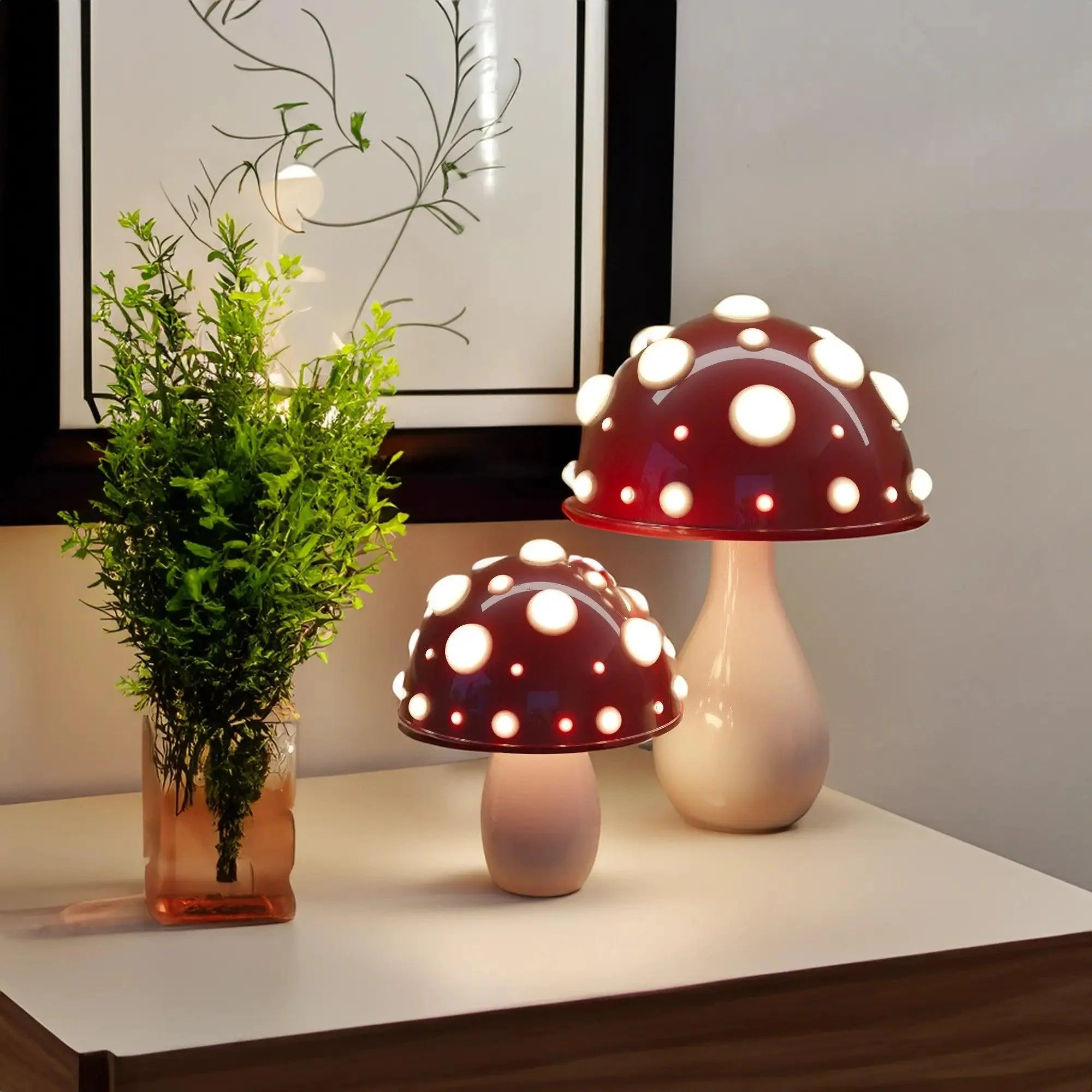 Elegant White Ceramic Melita Mushroom Table Lamp for Modern Homes