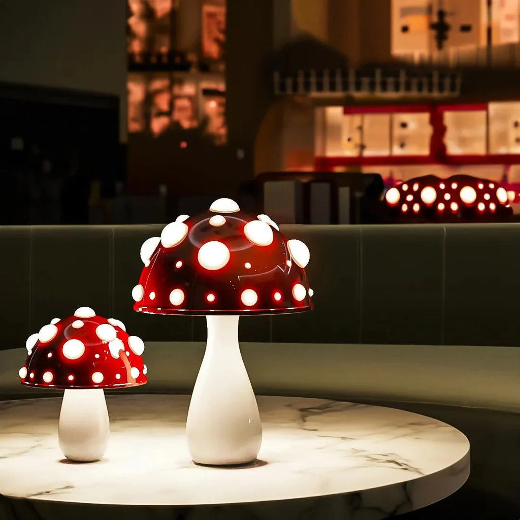 Elegant White Ceramic Mushroom Table Lamp for Living Room & Bedroom