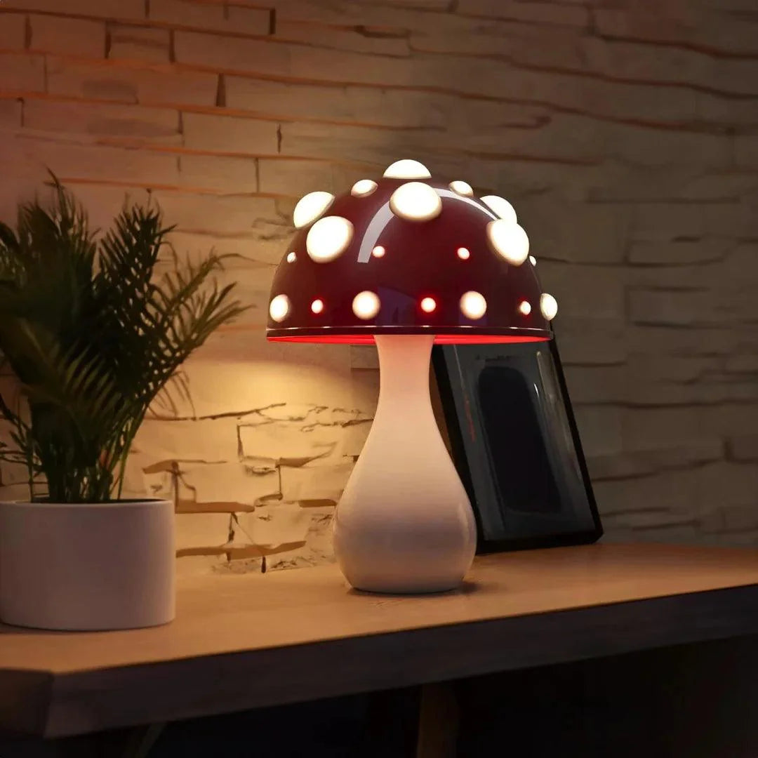 Elegant White Ceramic Mushroom Table Lamp for Living Room & Bedroom