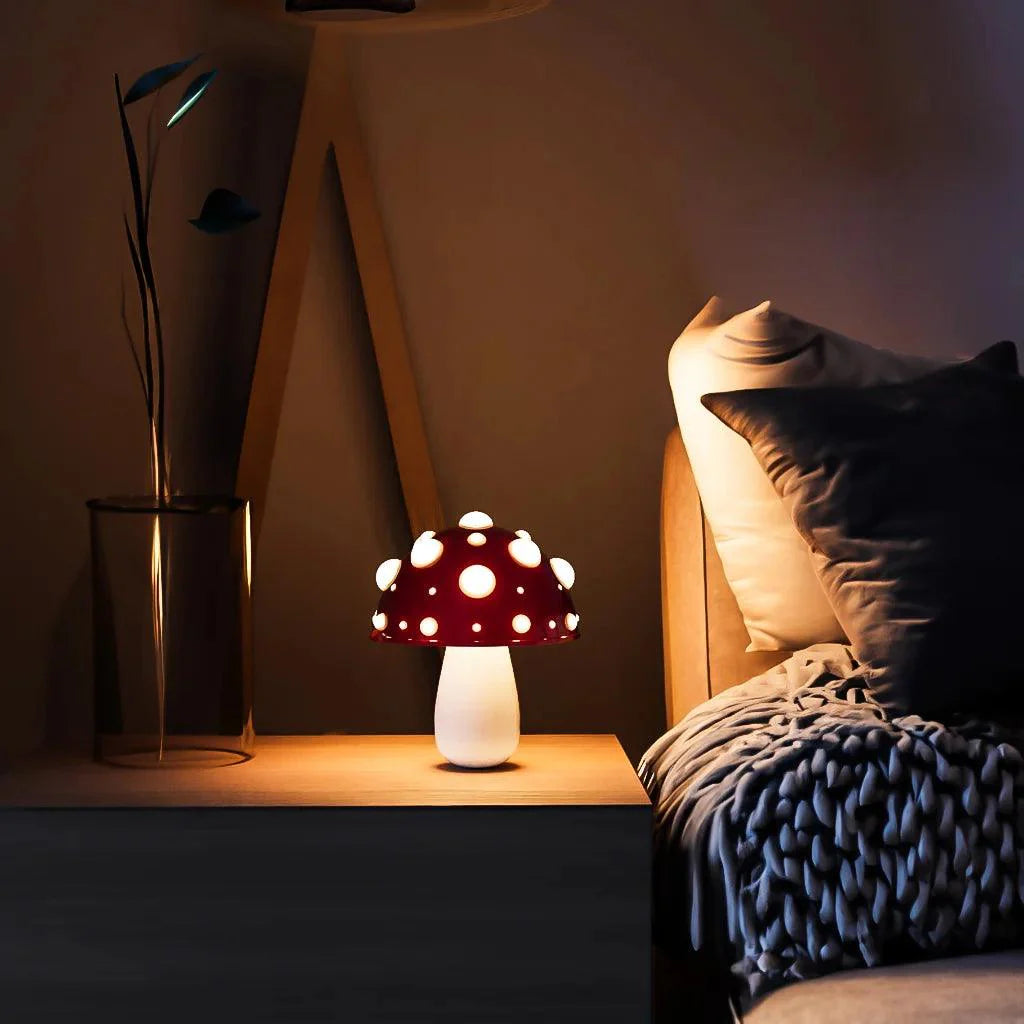 Elegant White Ceramic Melita Mushroom Table Lamp for Modern Homes