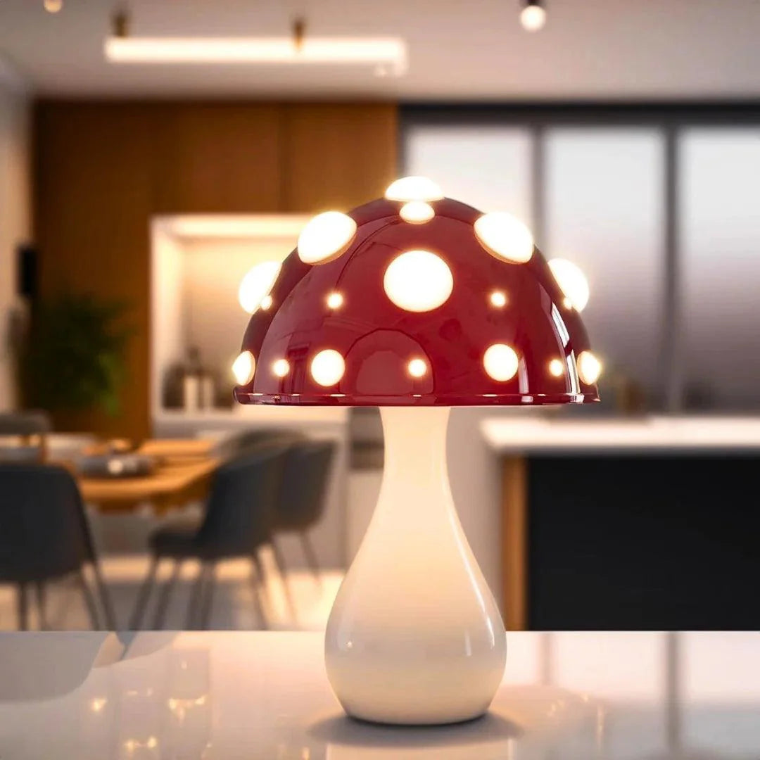 Elegant White Ceramic Melita Mushroom Table Lamp for Modern Homes
