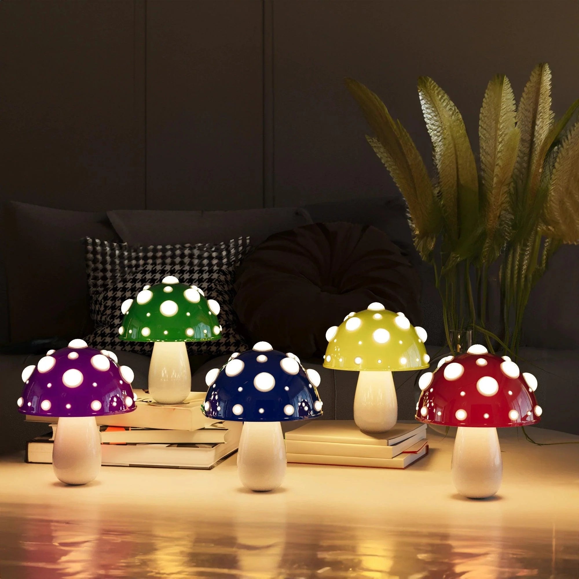 Modern Vibrant Glass Table Lamp with Colorful Design for Living Room