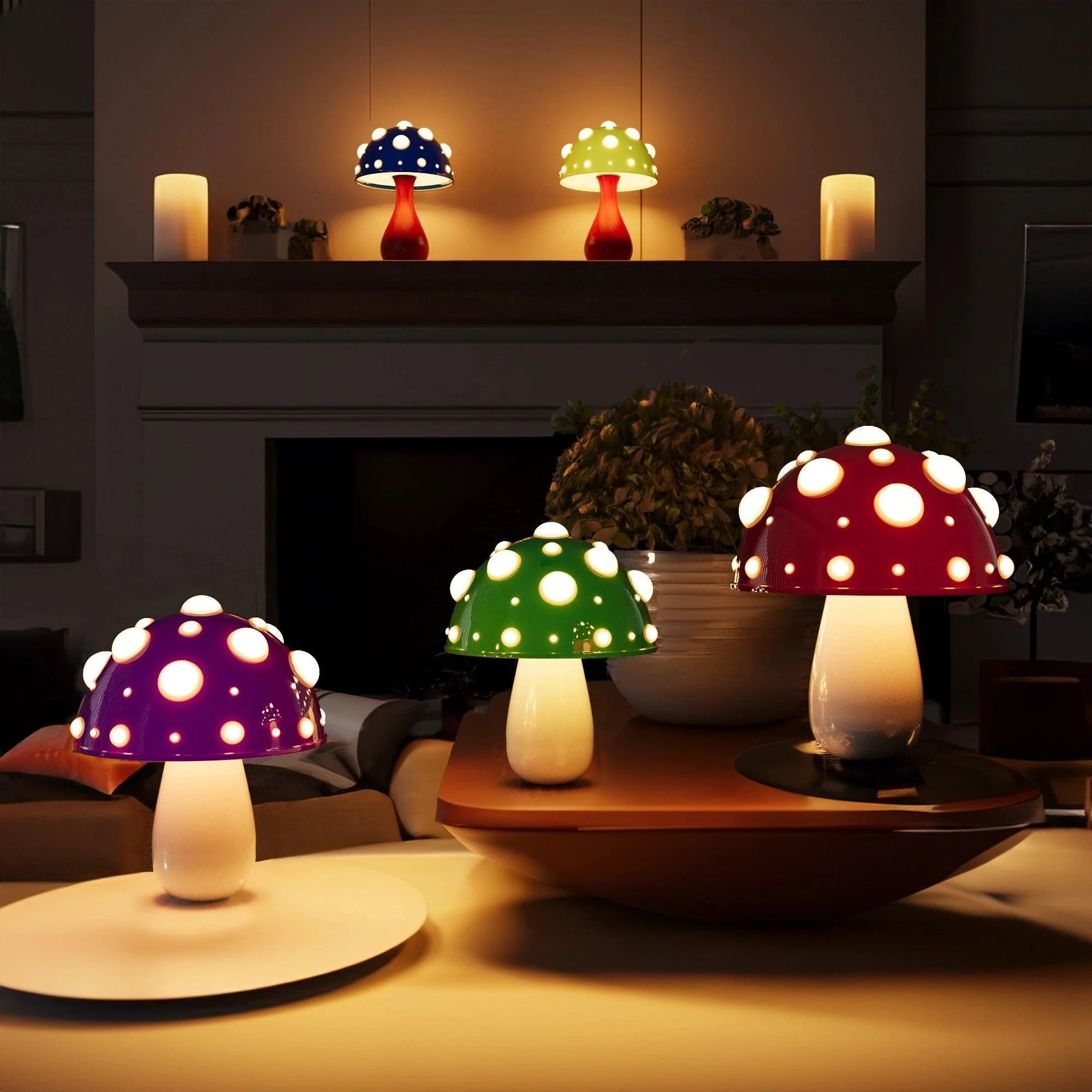 Modern Vibrant Glass Table Lamp with Colorful Design for Living Room