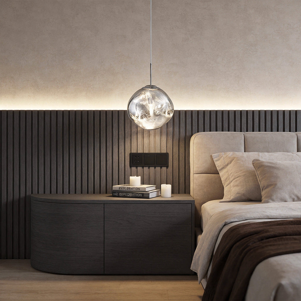 Acrylic Art LED Pendant Light - Modern White Floating Ceiling Fixture