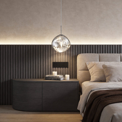 Acrylic Art LED Pendant Light - Modern White Floating Ceiling Fixture