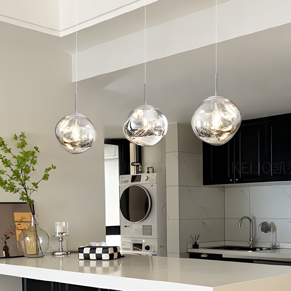 Acrylic Art LED Pendant Light - Modern White Floating Ceiling Fixture