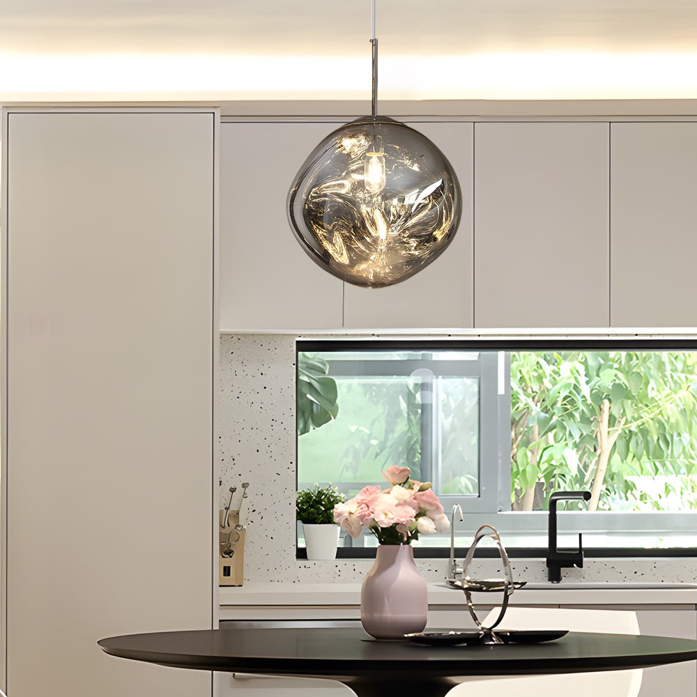 Acrylic Art LED Pendant Light - Modern White Floating Ceiling Fixture