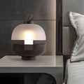 Contemporary Black Mesh and Frosted Glass LED Table Lamp for Bedroom