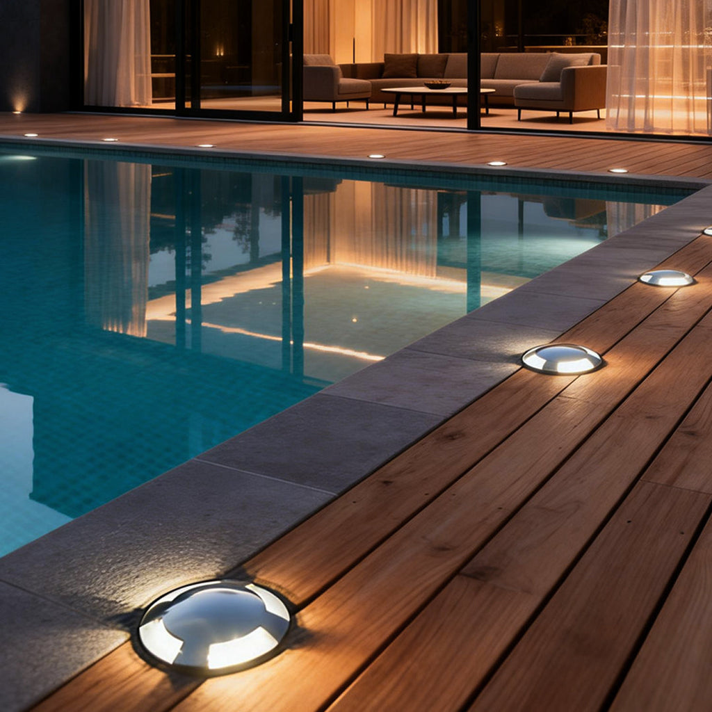 Sleek Metal LED Recessed Waterproof Step Lights for Modern Outdoor Spaces