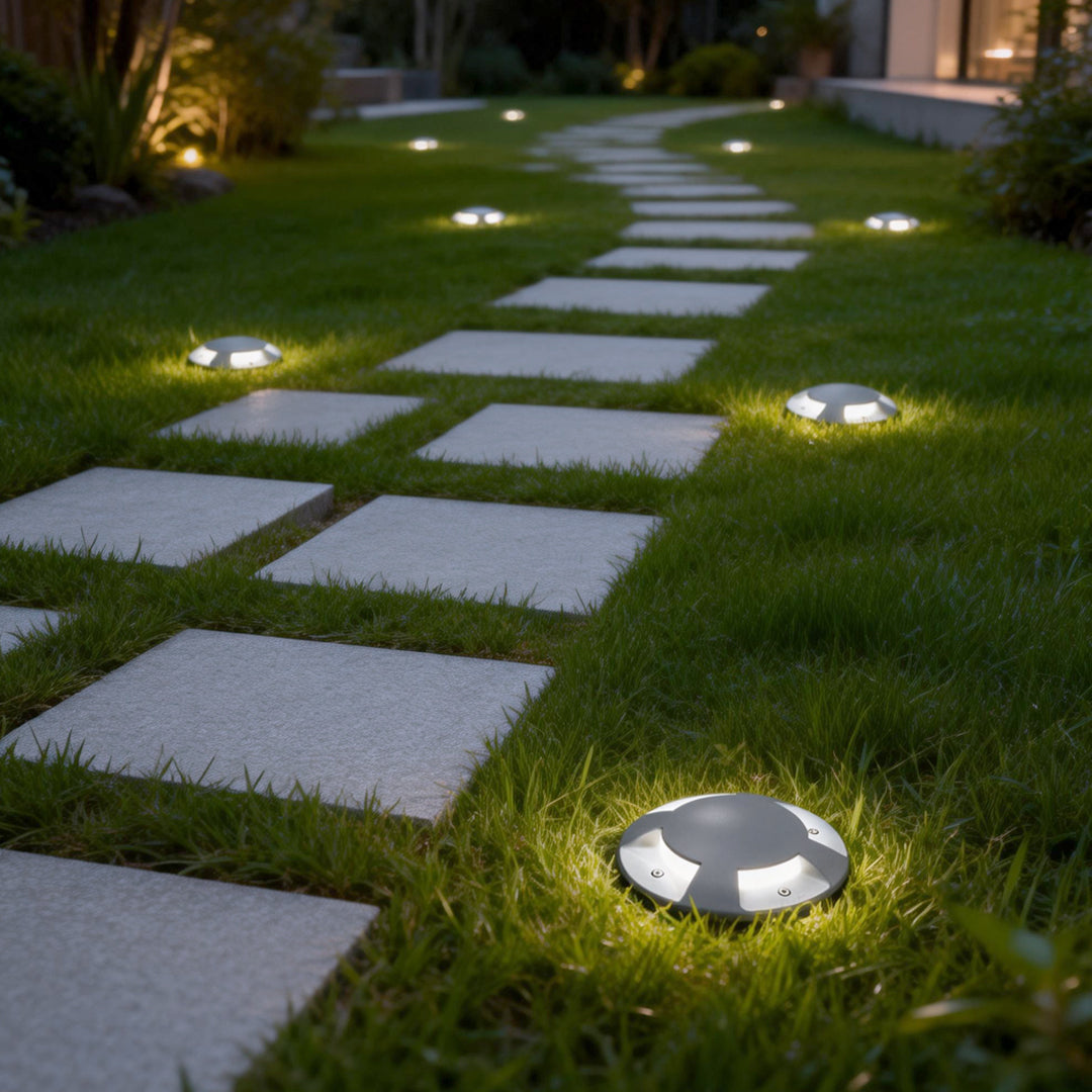 Sleek Metal LED Recessed Waterproof Step Lights for Modern Outdoor Spaces