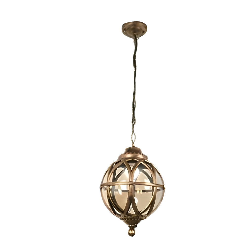 Sleek Black Metal Orb Pendant Light Fixture for Outdoor Ceiling Illumination