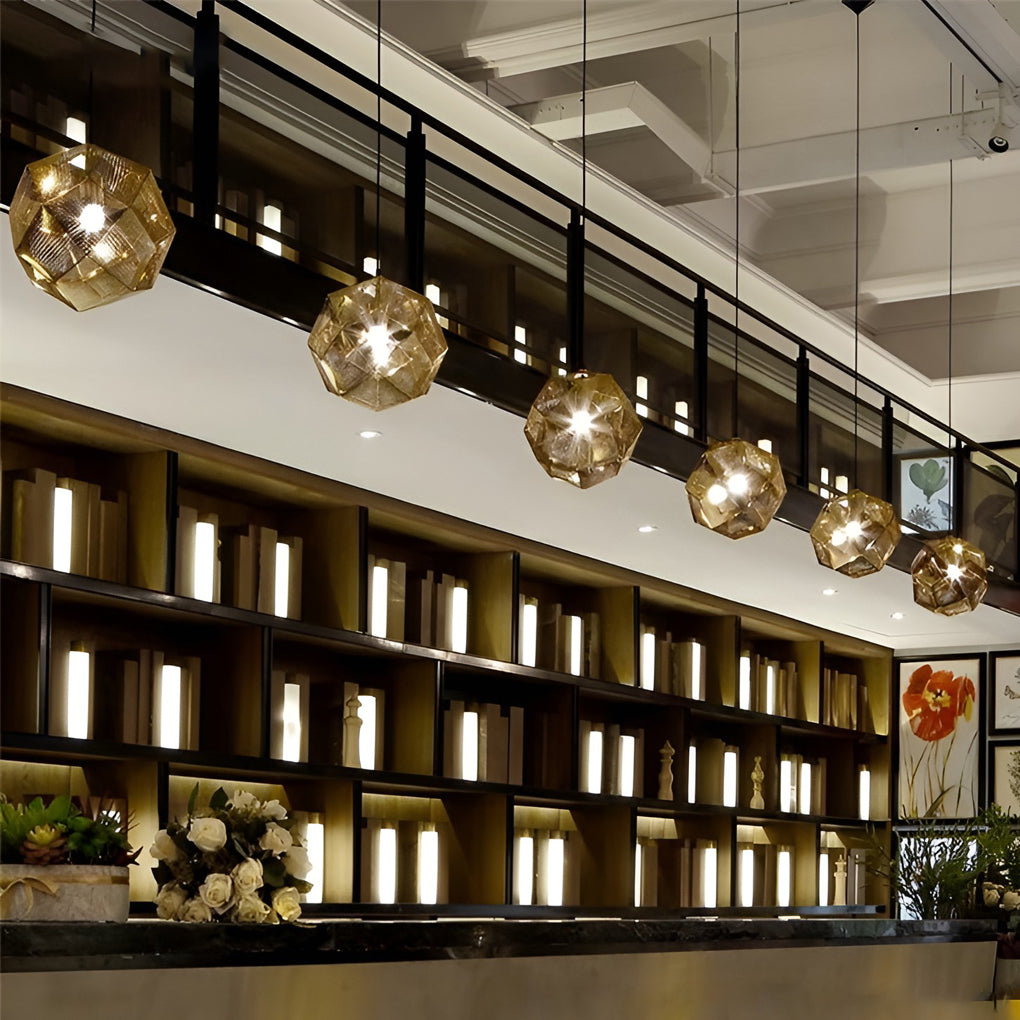Stylish Black Metal Geometric Pendant Light for Modern Living Spaces