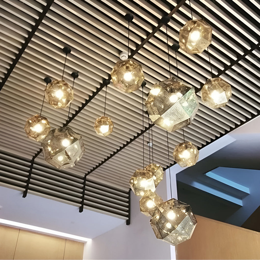 Stylish Black Metal Geometric Pendant Light for Modern Living Spaces