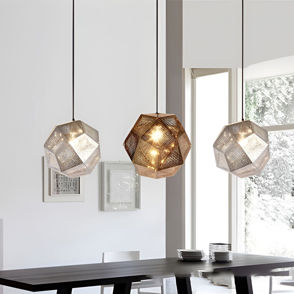 Stylish Black Metal Geometric Pendant Light for Modern Living Spaces