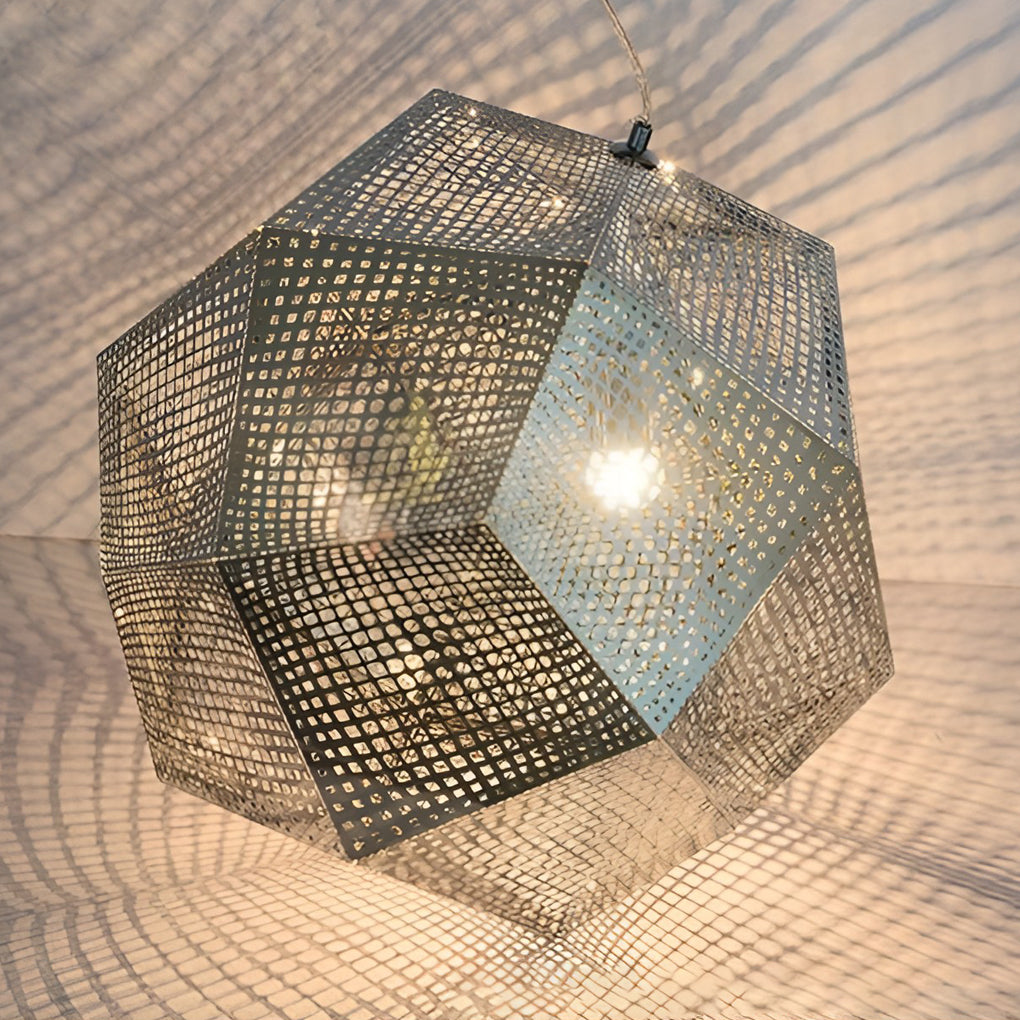 Stylish Black Metal Geometric Pendant Light for Modern Living Spaces
