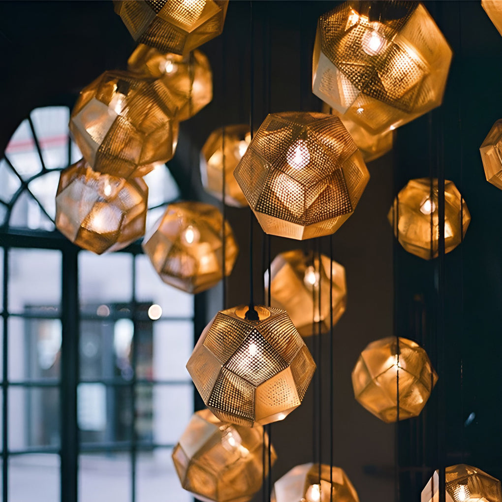 Stylish Black Metal Geometric Pendant Light for Modern Living Spaces