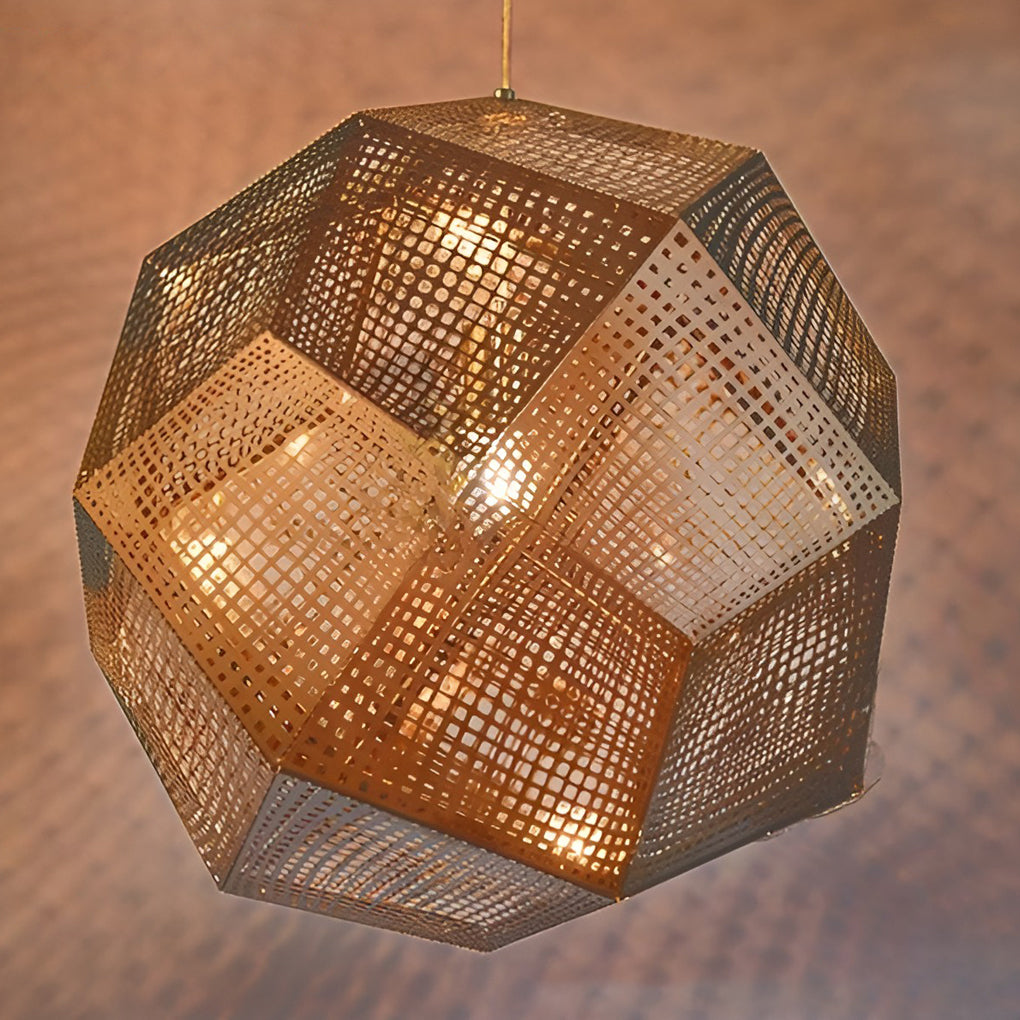 Stylish Black Metal Geometric Pendant Light for Modern Living Spaces
