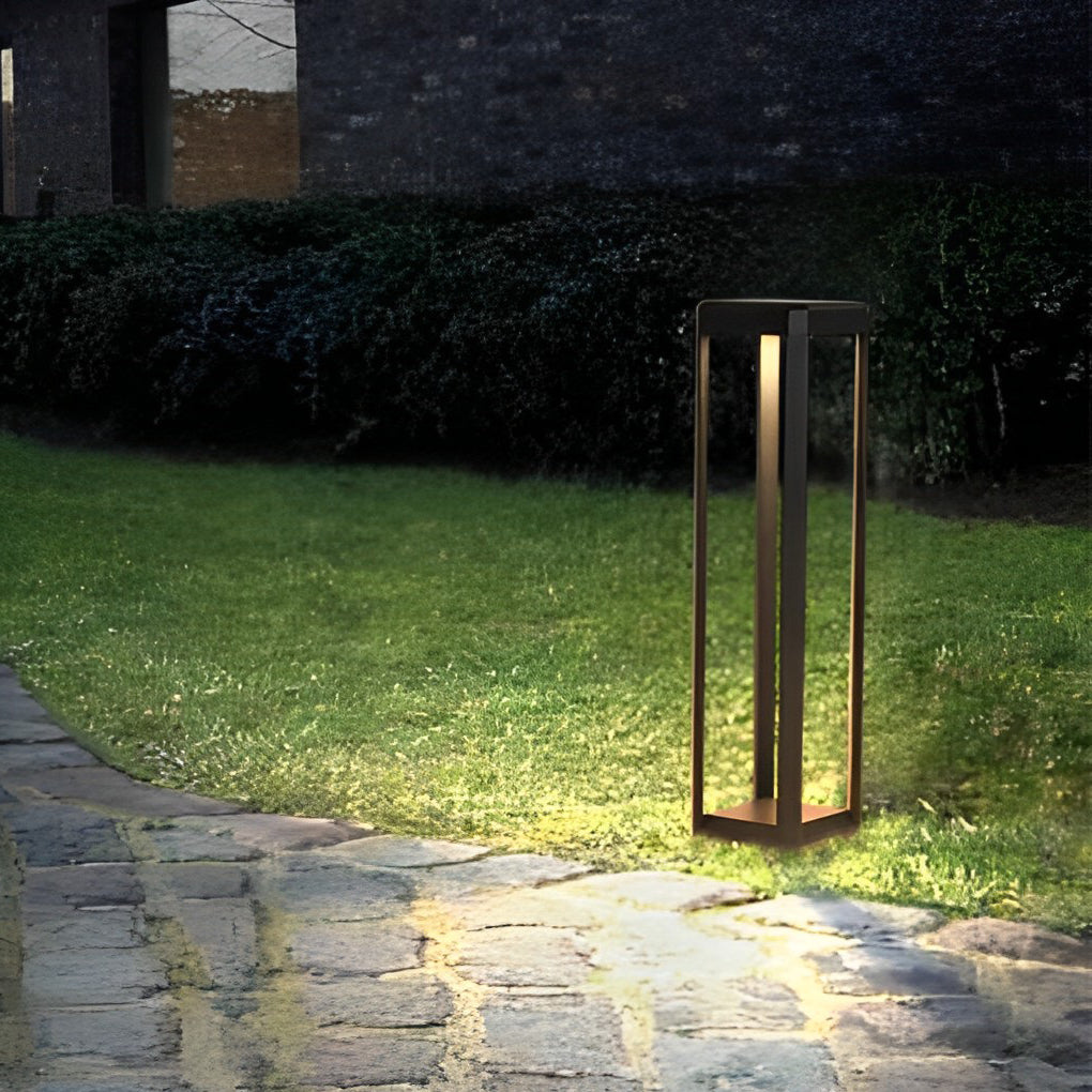 Modern Black Aluminum Solar Pathway Lights for Outdoor Walkways Garden