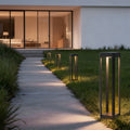 Modern Black Aluminum Solar Pathway Lights for Outdoor Garden Walkways