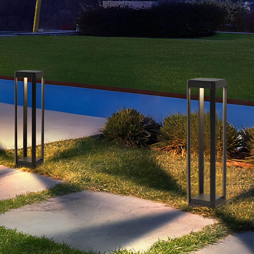 Modern Black Aluminum Solar Pathway Lights for Outdoor Walkways Garden