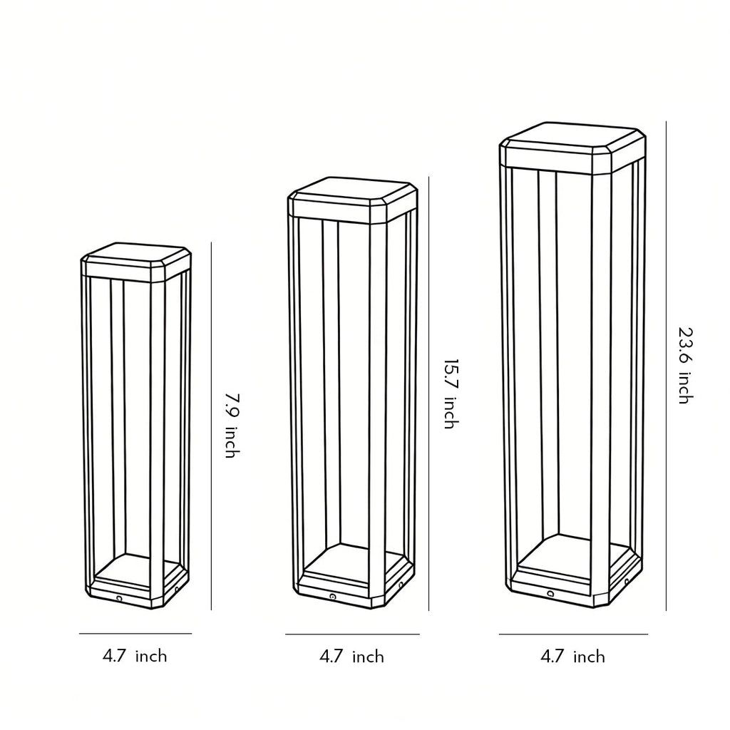 Modern Black Aluminum Solar Pathway Lights for Outdoor Garden Walkways