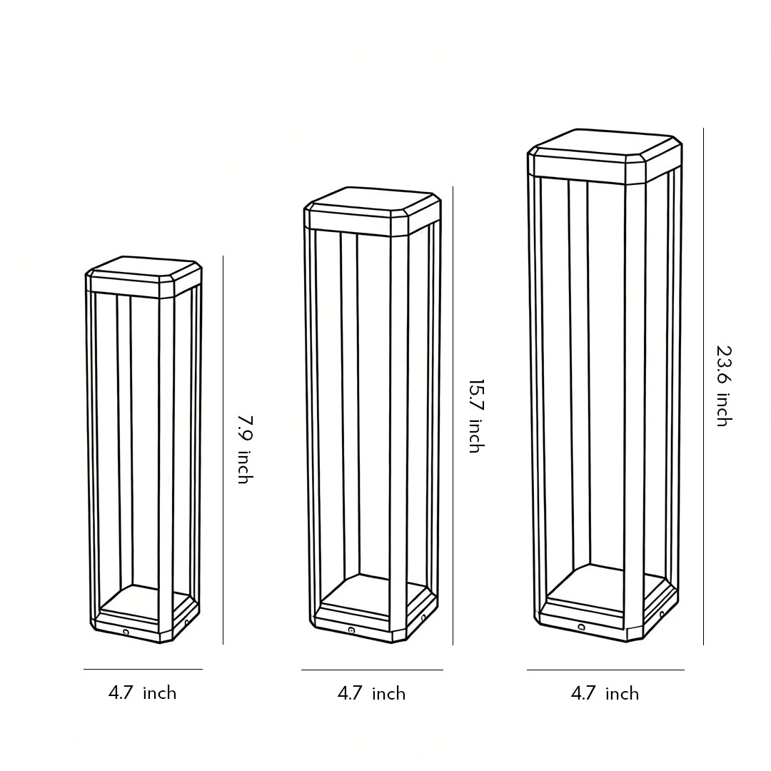 Modern Black Aluminum Solar Pathway Lights for Outdoor Walkways Garden