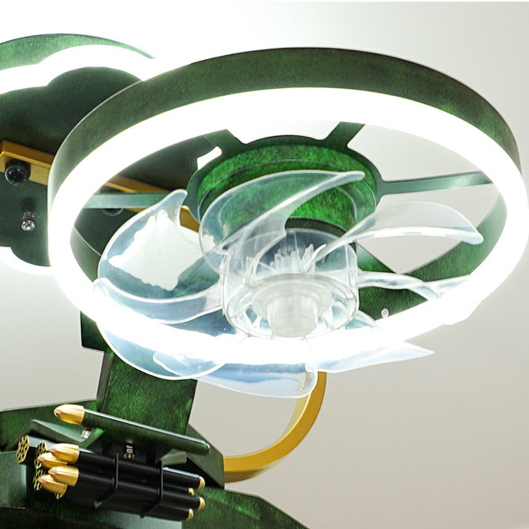 Colorful Airplane Ceiling Fan Light for Kids' Room - LED Fixture