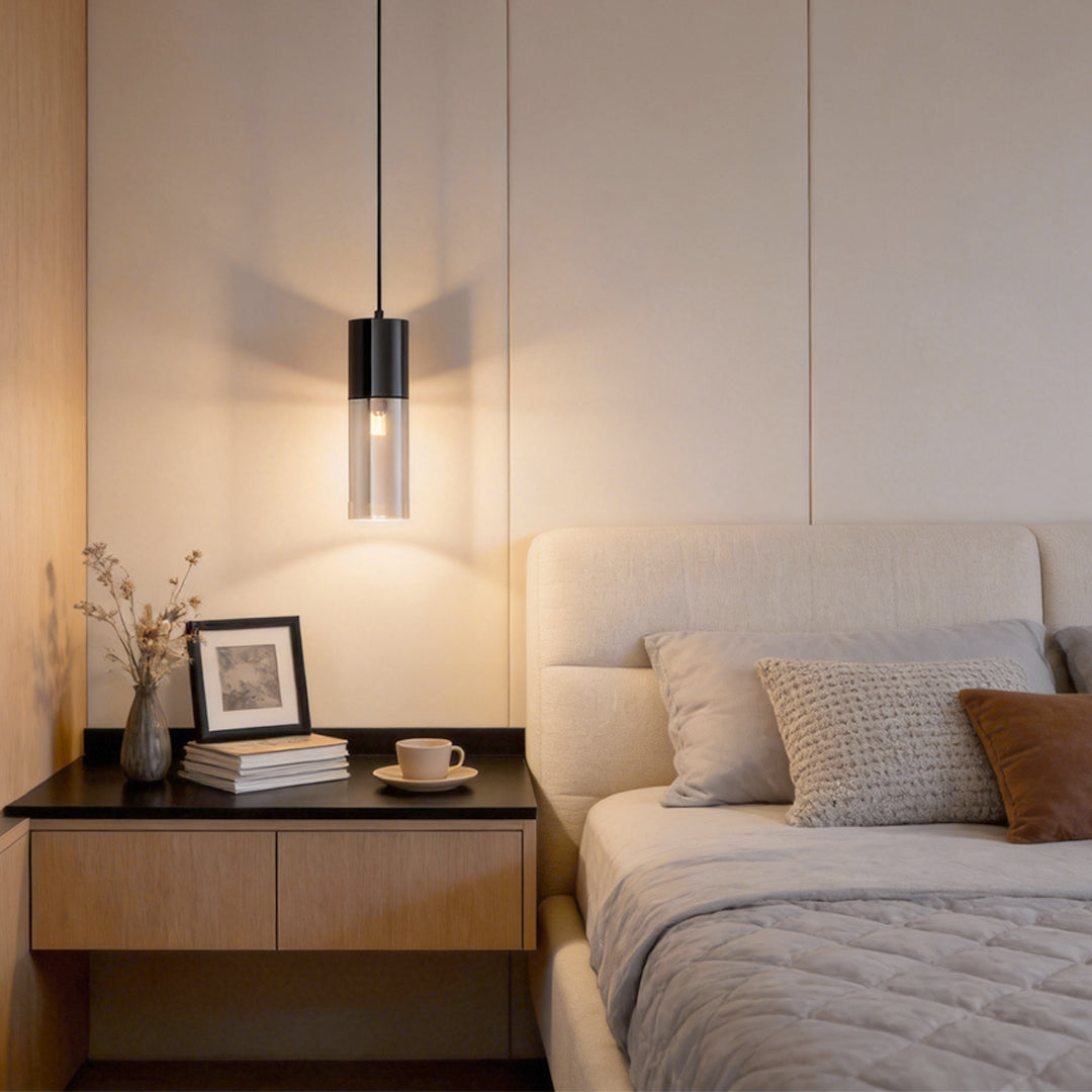 Sleek Black Metal Pendant Light Fixture for Modern Dining Room Decor
