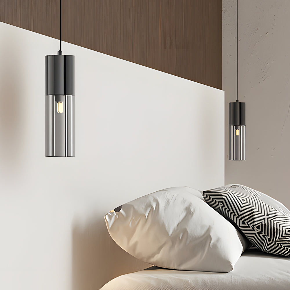 Sleek Modern Black Metal Mini Pendant Light for Kitchen or Living Room