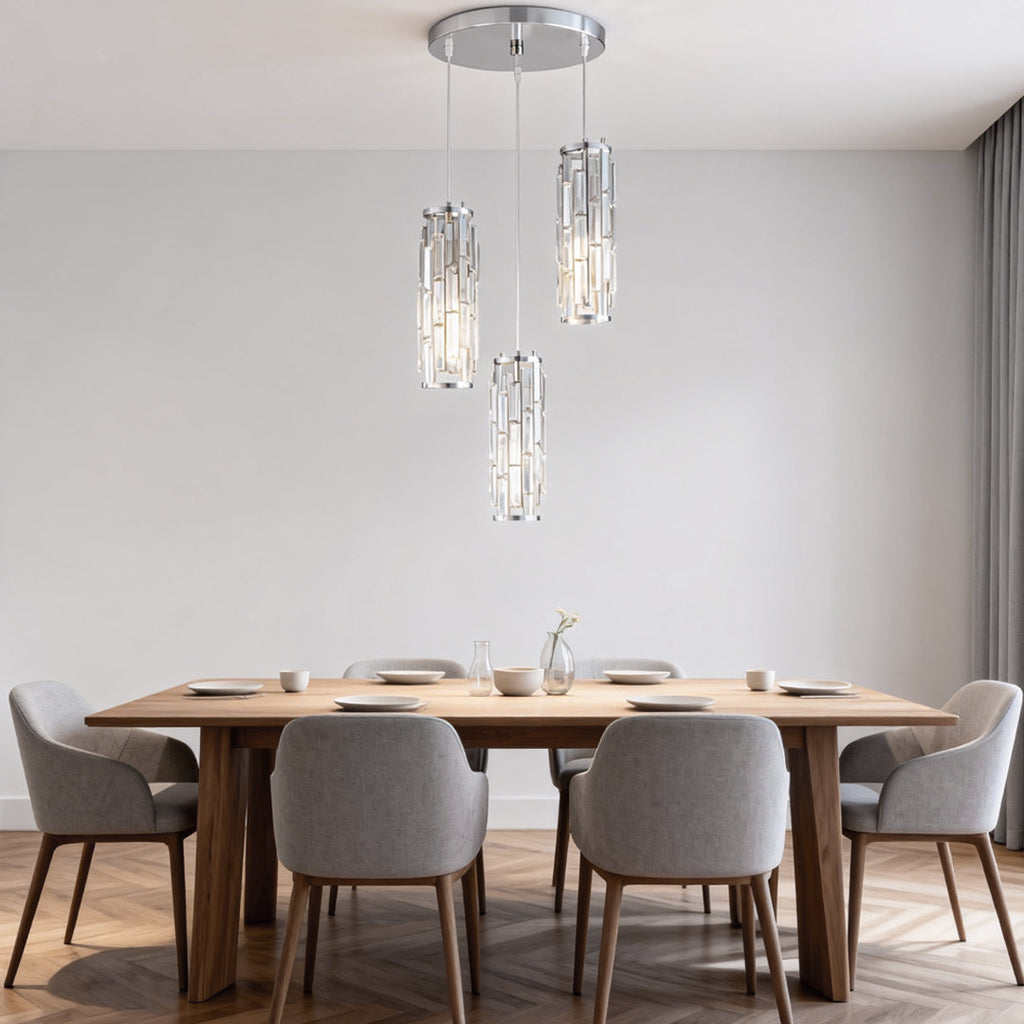 Elegant Mini Crystal Pendant Light Fixture for Kitchen or Dining Room