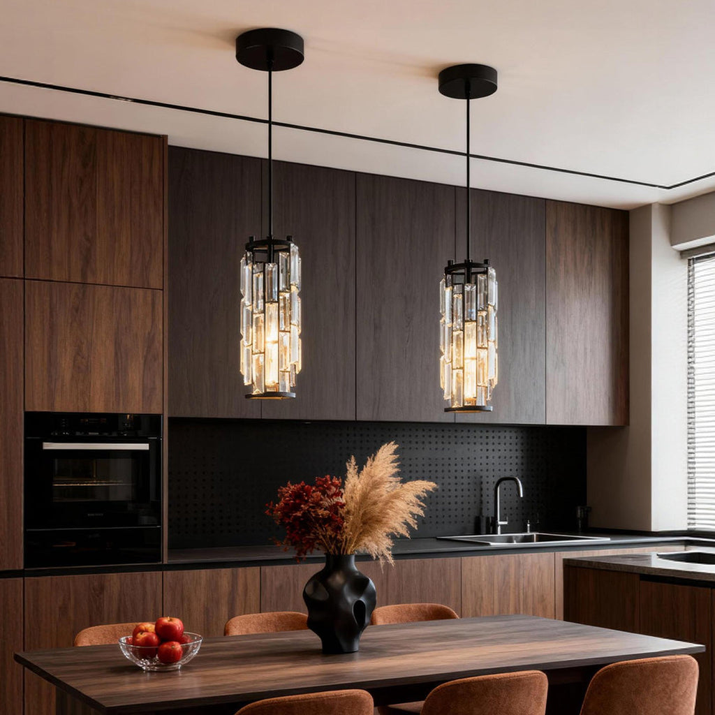 Elegant Mini Crystal Pendant Light Fixture for Kitchen or Dining Room