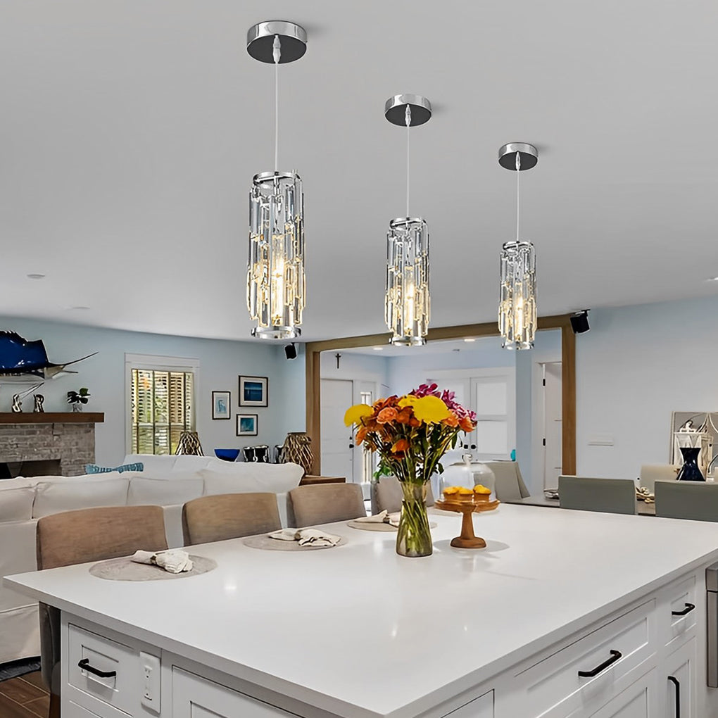 Artistic Mini Crystal Pendant Light Fixture for Kitchen Island Decor
