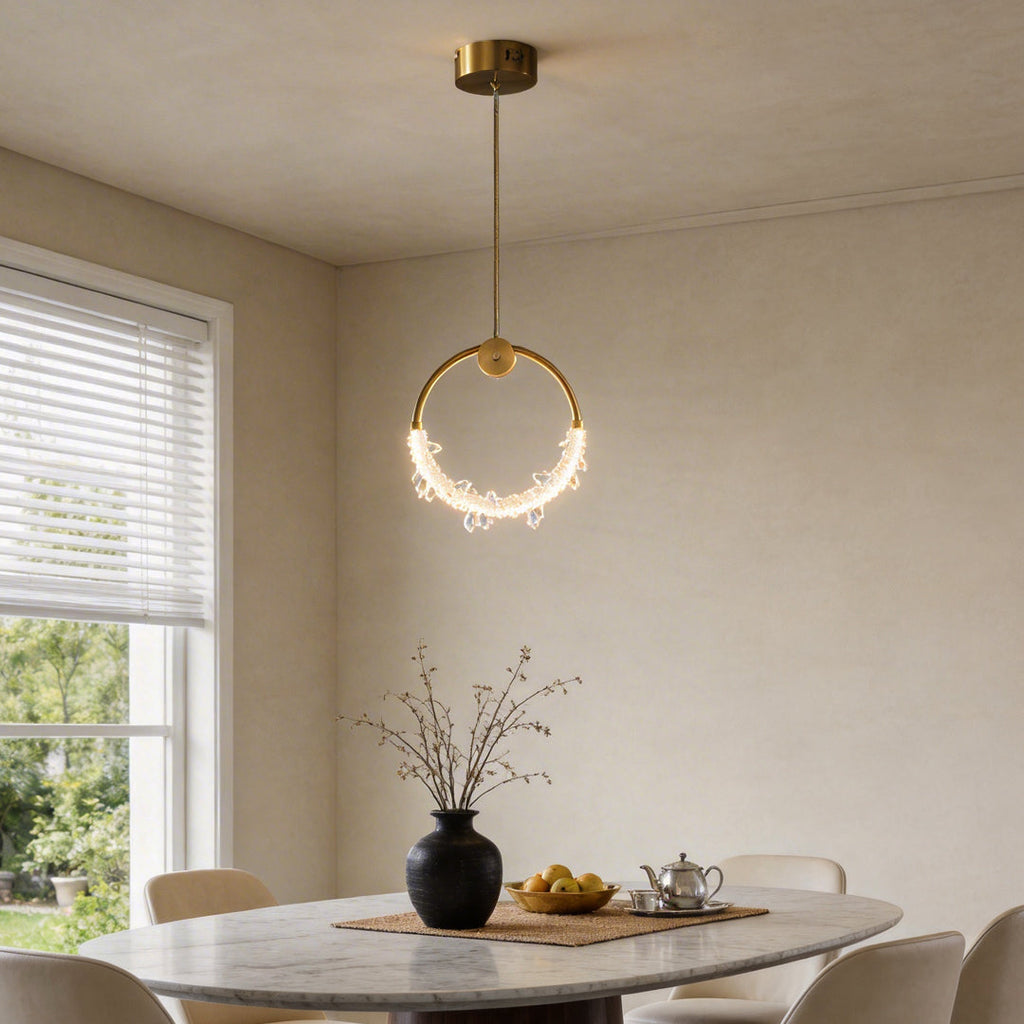 Modern Clear Crystal LED Mini Pendant Light for Kitchen or Dining Room