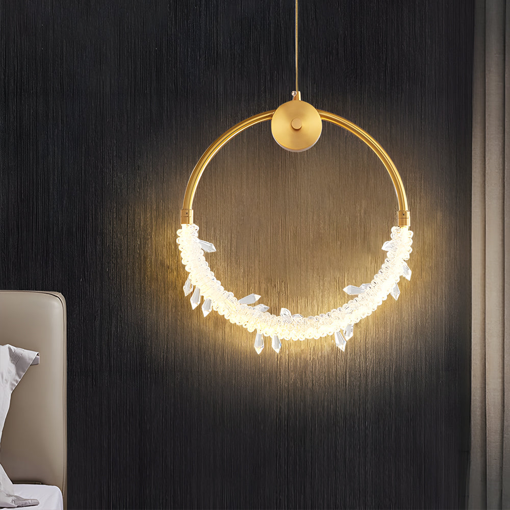 Modern Clear Crystal LED Mini Pendant Light for Kitchen or Dining Room