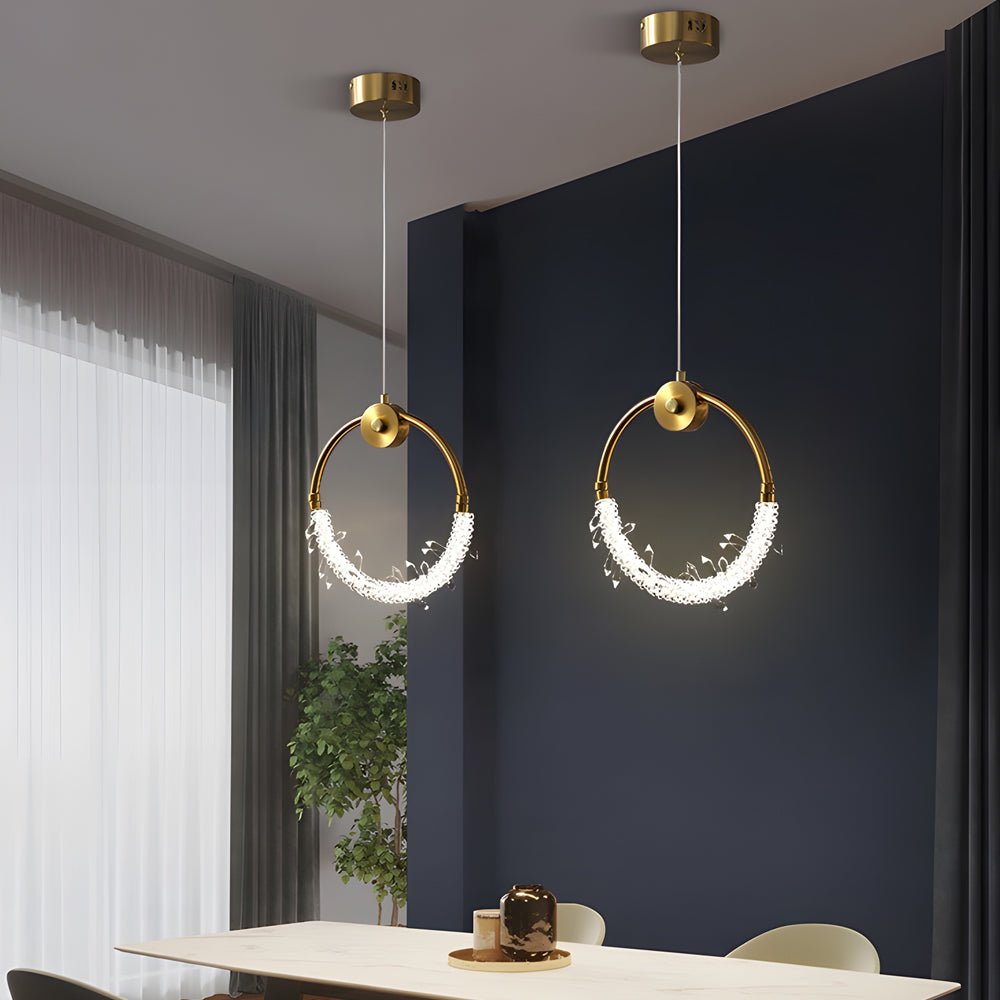 Modern Clear Crystal LED Mini Pendant Light for Kitchen or Dining Room