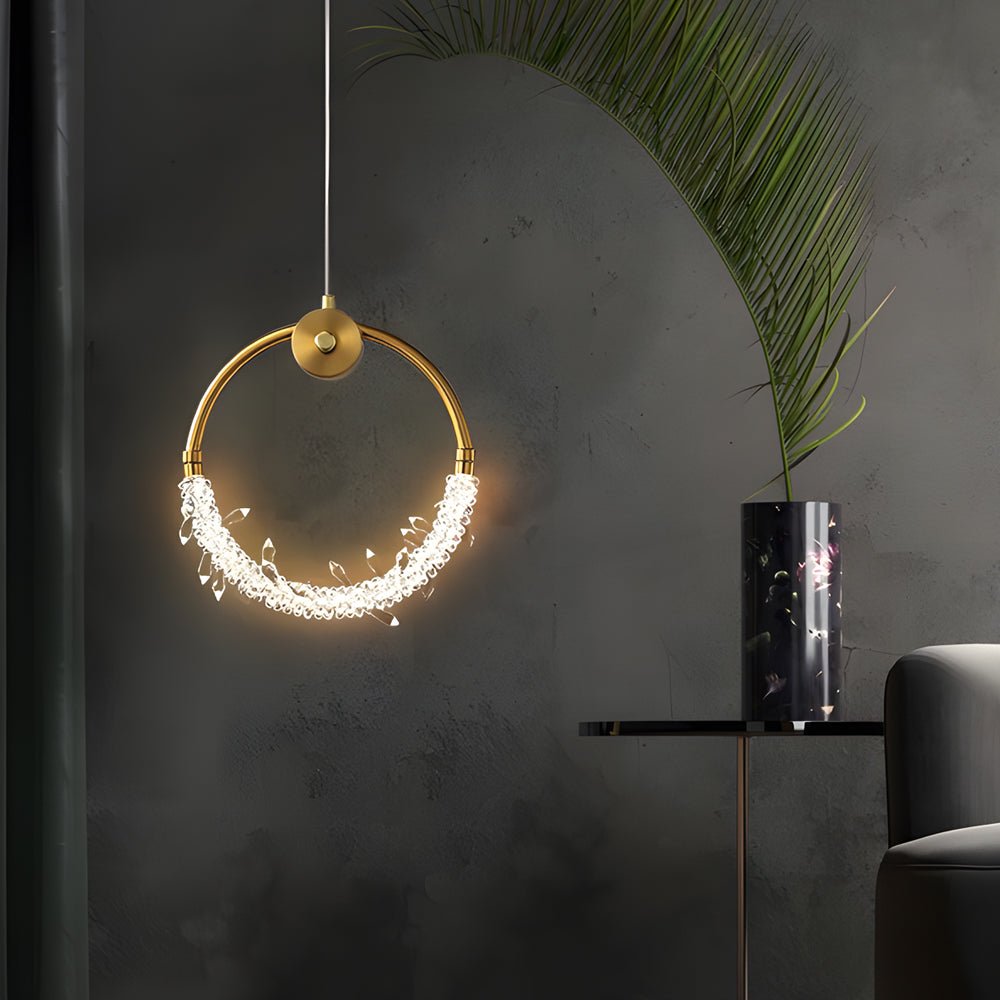Modern Clear Crystal Mini LED Pendant Light for Dining Room or Kitchen