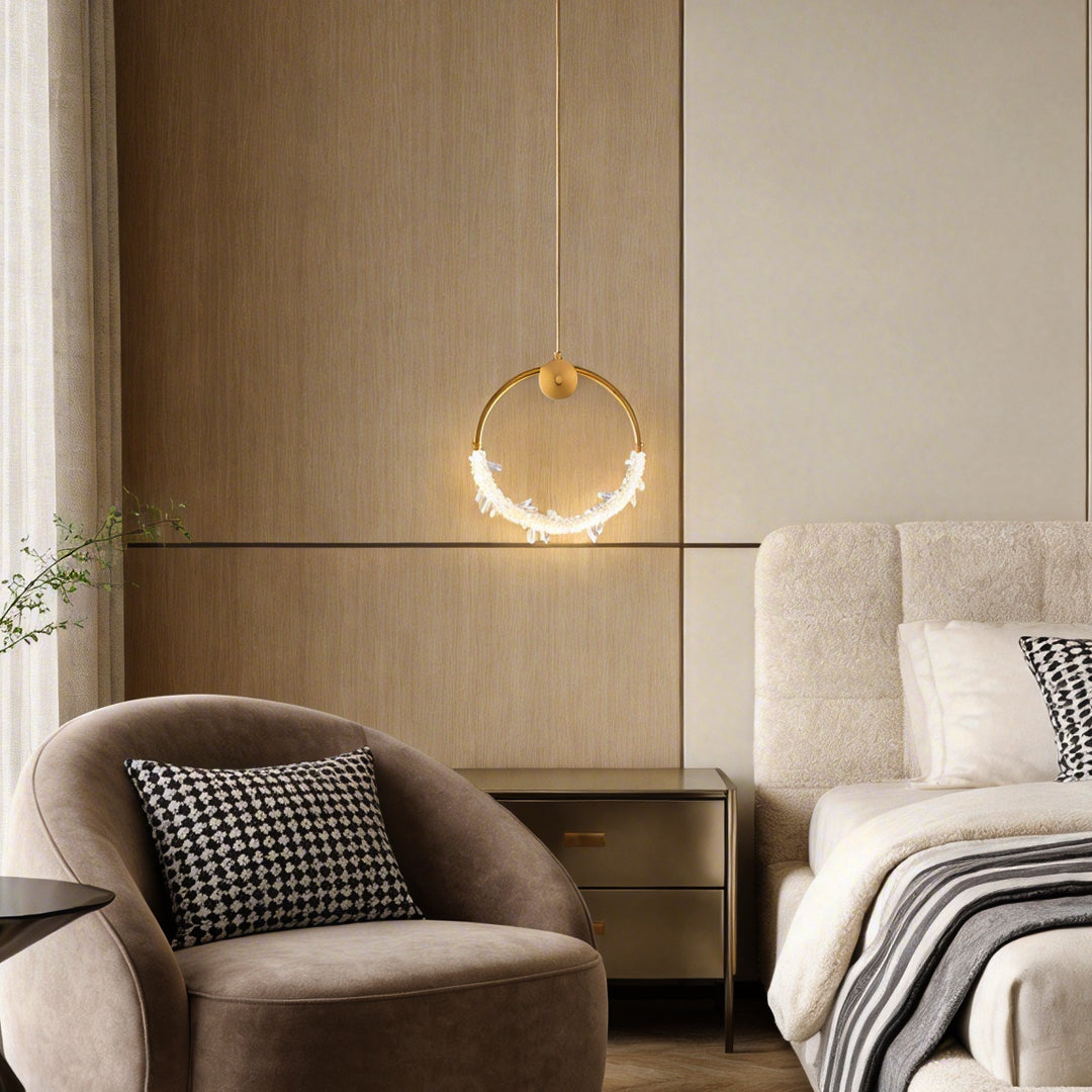 Modern Clear Crystal LED Mini Pendant Light for Kitchen or Dining Room