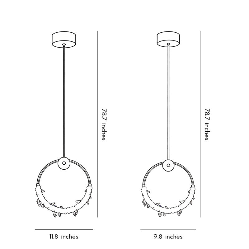 Modern Clear Crystal LED Mini Pendant Light for Kitchen or Dining Room